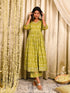 MULMUL GUL-FAREEHA GATHERED KURTA & PANT SET MULMUL GUL-FAREEHA GATHERED KURTA & PANT SET